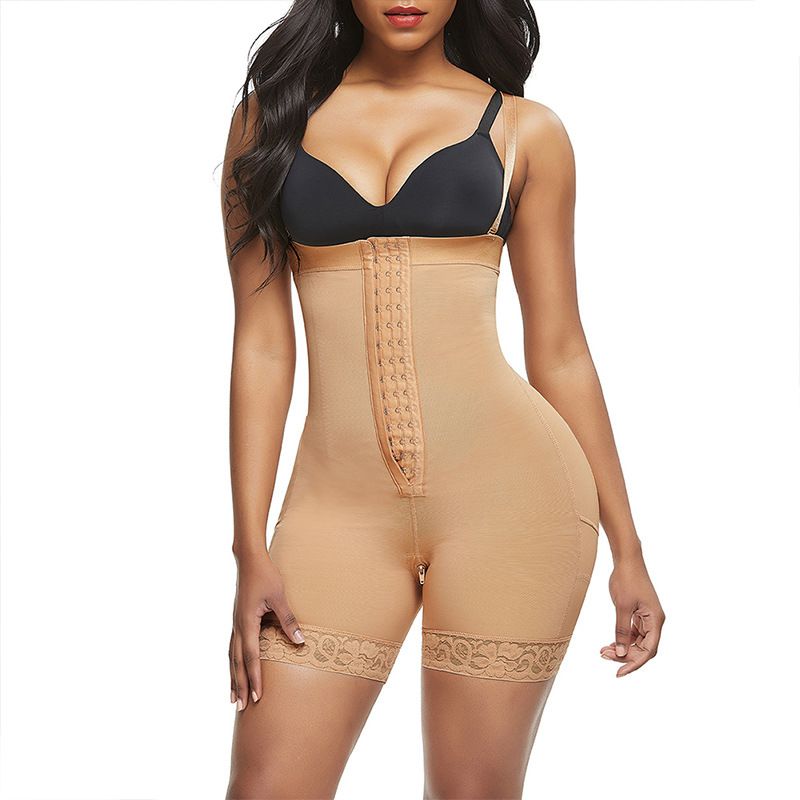 Pantalon amincissant une pièce à trois boutons pour femme, taille haute, fermeture éclair à l'entrejambe, style européen et américain, grande taille_voghion.com