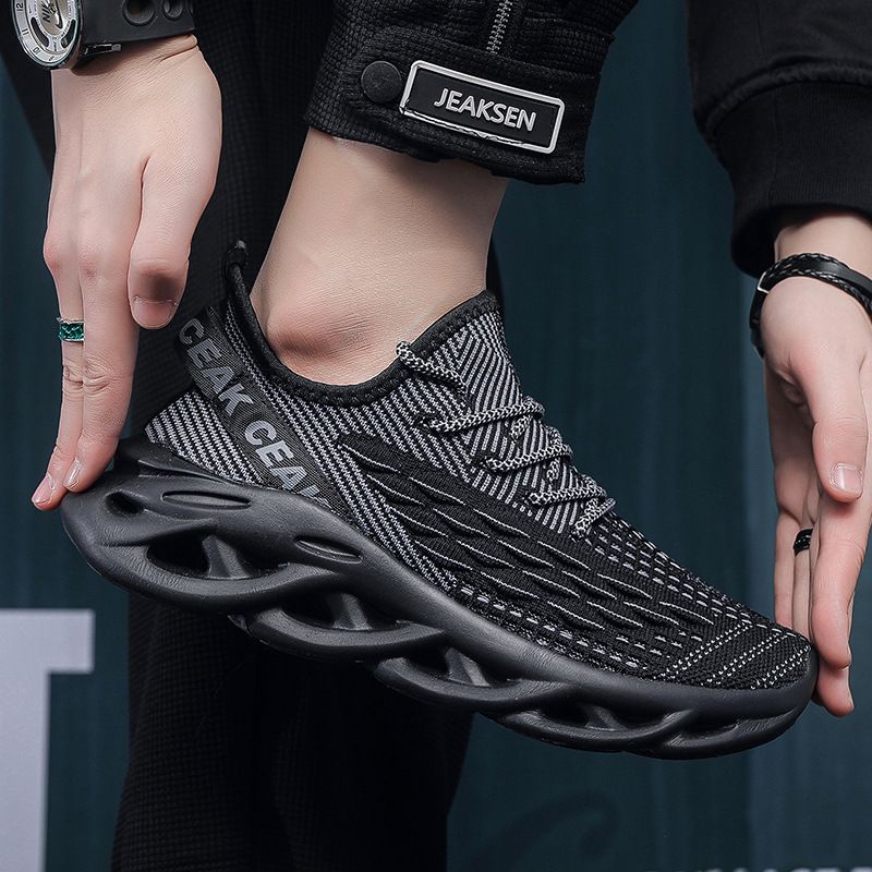 Herrenschuhe große Fischschuppen fliegende gewebte Sportschuhe Sommer dicke Sohlen trendige Herrenschuhe hochwertige kalte klebrige Kokosnussschuhe Männer_voghion.com