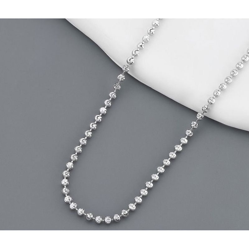 Italian Starlight Light Women's High Grade Feeling Pulling Car Flower, Round Bead Chain, Love Silver Necklace_voghion.com