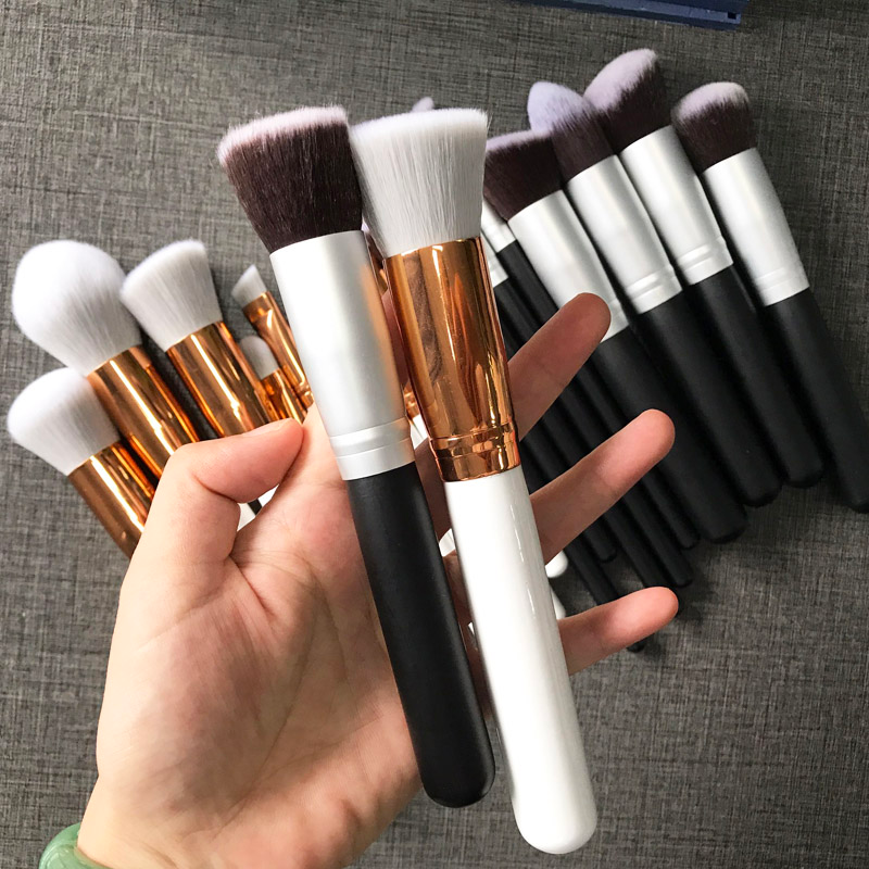 White 10pcs Makeup Brush Set Powder Eye brushes Beauty Makeup Tool_voghion.com