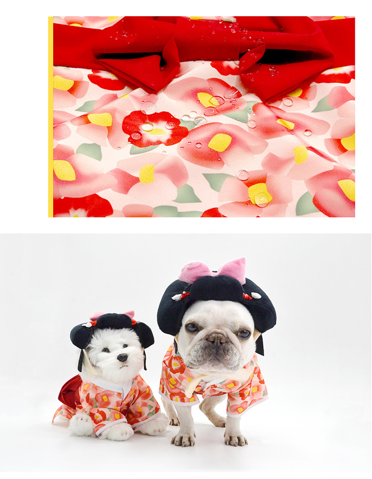 Huisdier Kimono Hond Samoerai Hondenkleding Teddy kleding Kattenkleding Creatieve huisdierkleding schattig_voghion.com