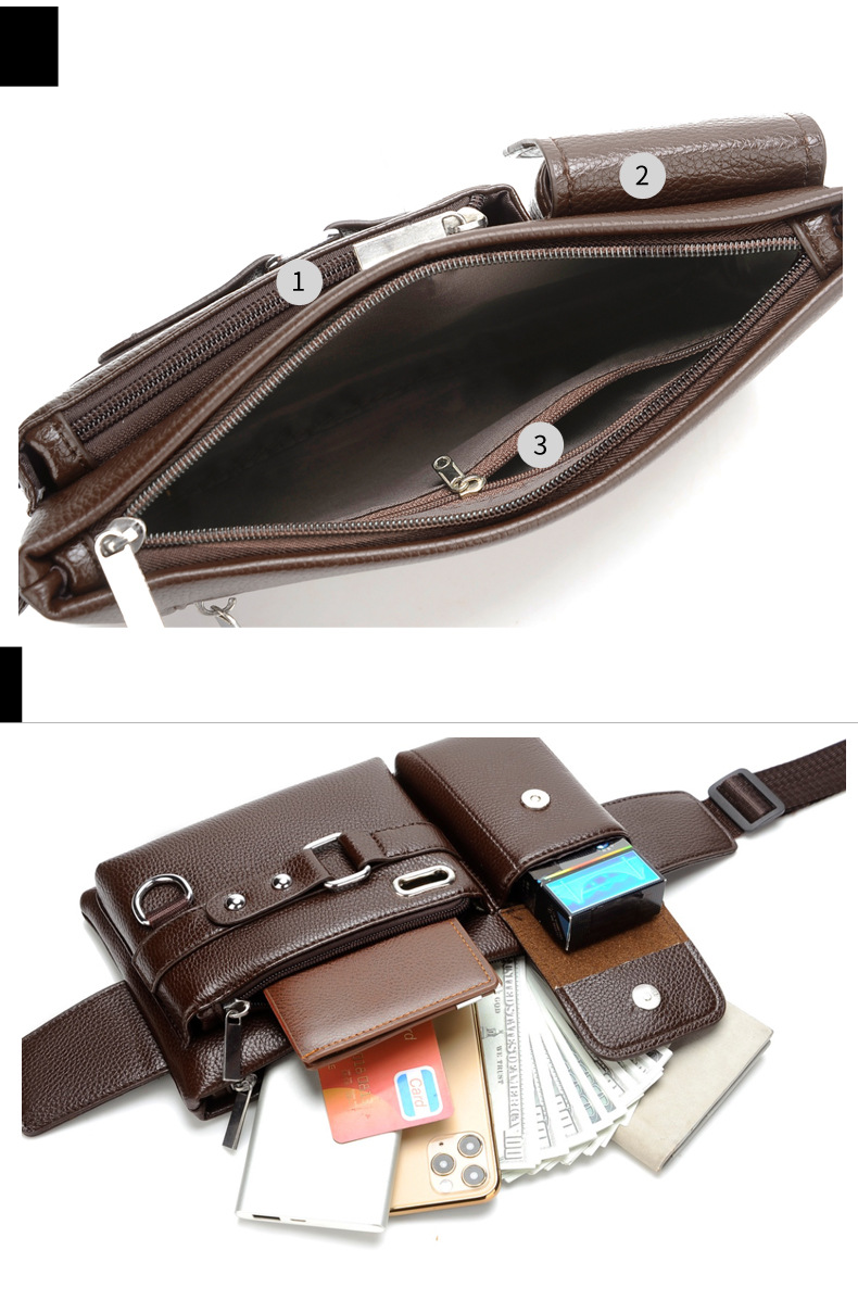 Borsa a tracolla Marsupio sportivo Marsupio multifunzionale per esterni Borsa per cellulare Borsa a tracolla in PU Marsupio da equitazione Uomo_voghion.com