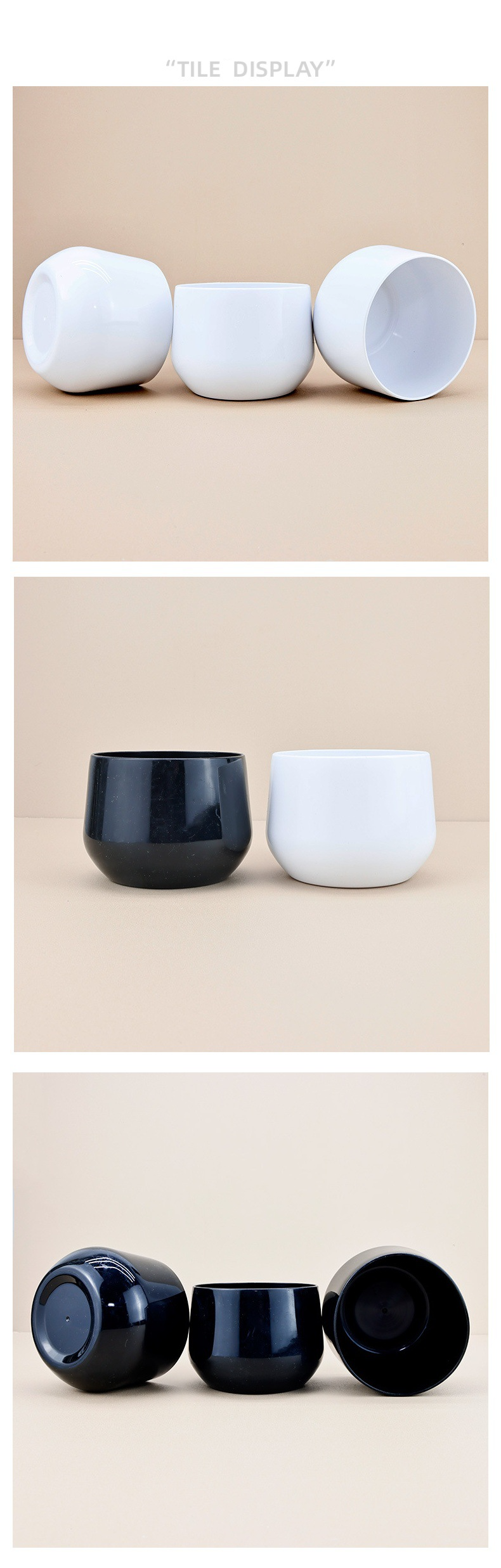 Heemmiwwelen einfachen Desktop wäisse Plastik Sukkulentendëppen kreativ Bonsai Blummenarrangement grousse Bauch klenge Blummendëppen_voghion.com