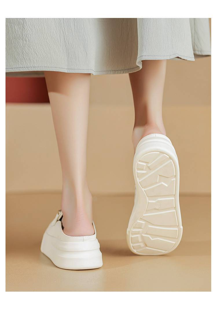 Cameido Women's Thick-soled Closed-toe Half Slippers For Outdoor Wear, Backless Lazy Person Slippers, Sports Slippers_voghion.com