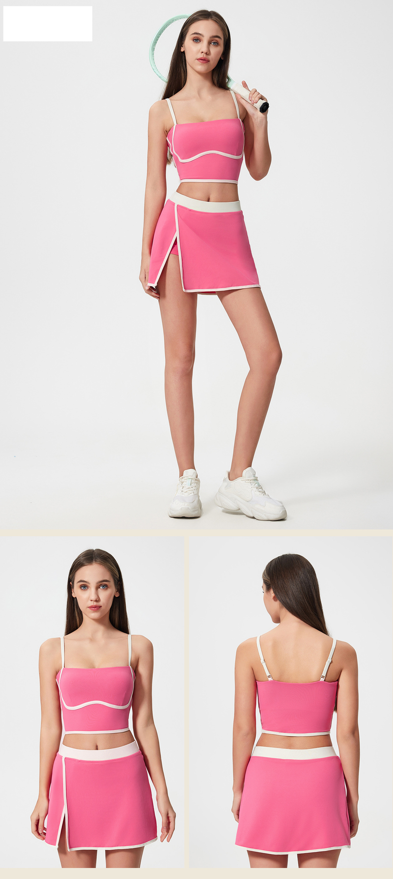 Women's Contrast Color Yoga Bra - Sexy Sling Back Design, Breathable & Supportive For Sports_voghion.com