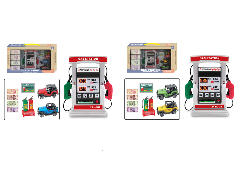 Mother & Kid Gas Station Toy Interactive Gas Station Toy Set With Dual Fuel Guns, Digital Display & Voice Prompts – Educational Play For Kids_voghion.com