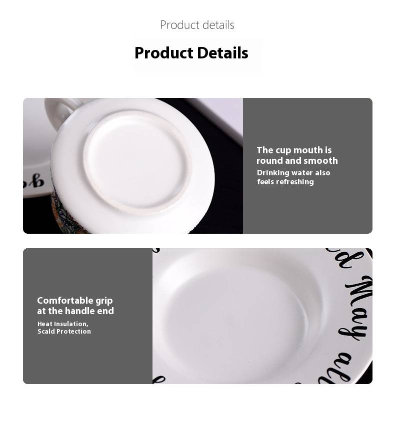 Vintage French Garden Ceramic Coffee Cup & Saucer Set – Elegant Floral Design, Perfect For Café, Home & Gifting (260ml, Gift Box Included)_voghion.com