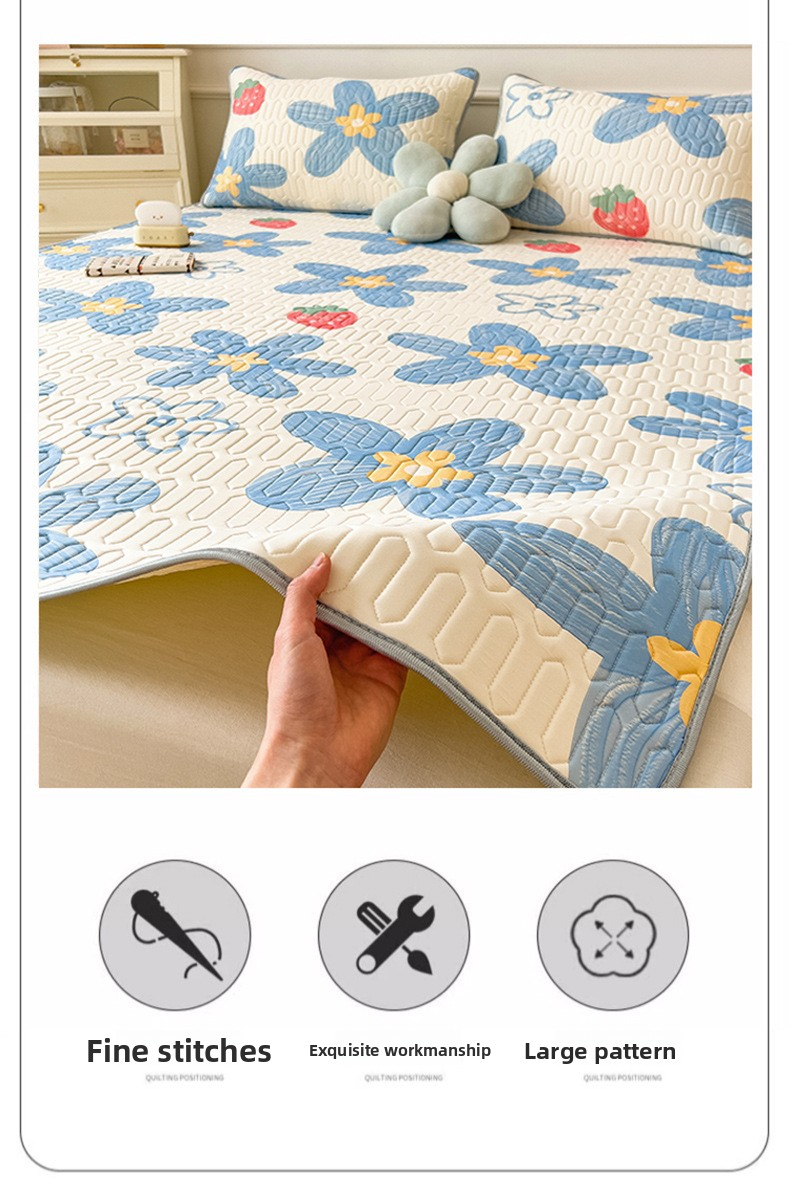 Latex Cooling Mattress Pad – Natural Thai Latex With Ice Silk Cover, Breathable & Hypoallergenic For Kids & Adults, Multiple Sizes & Cartoon Designs_voghion.com