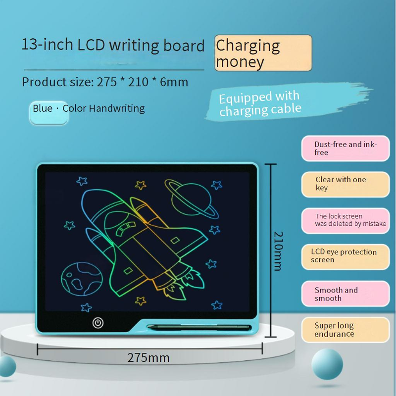 Magnetic Drawing Board For Kids - 13"/16"/20" LCD Writing Tablet, Rechargeable Doodle Board With Color Screen, Erasable Sketch Pad For Children_voghion.com