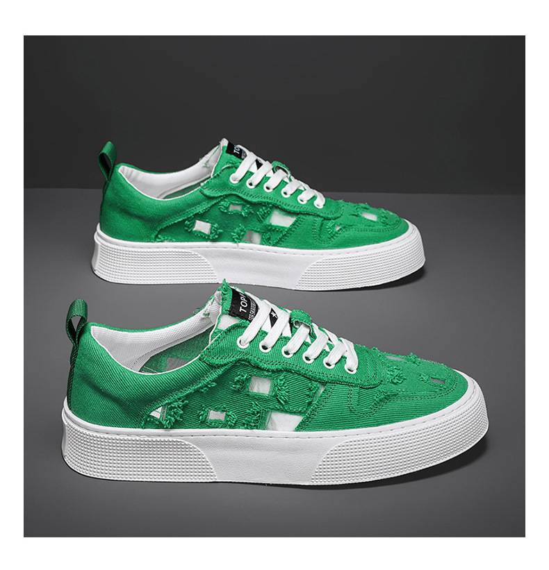 Men's Casual Canvas Sneakers - Breathable Summer Shoes With Lace-Up Design, Lightweight & Comfortable For Daily Wear_voghion.com