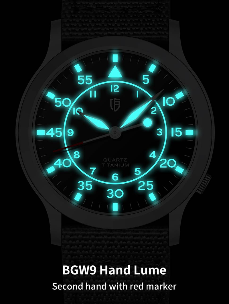 BERNY Titanium Watches For Men Unisex Military Sport Nylon Strap Luminous Analog Quartz Field Watch 5ATM Waterproof Army Tactical Casual Wristwatch_voghion.com