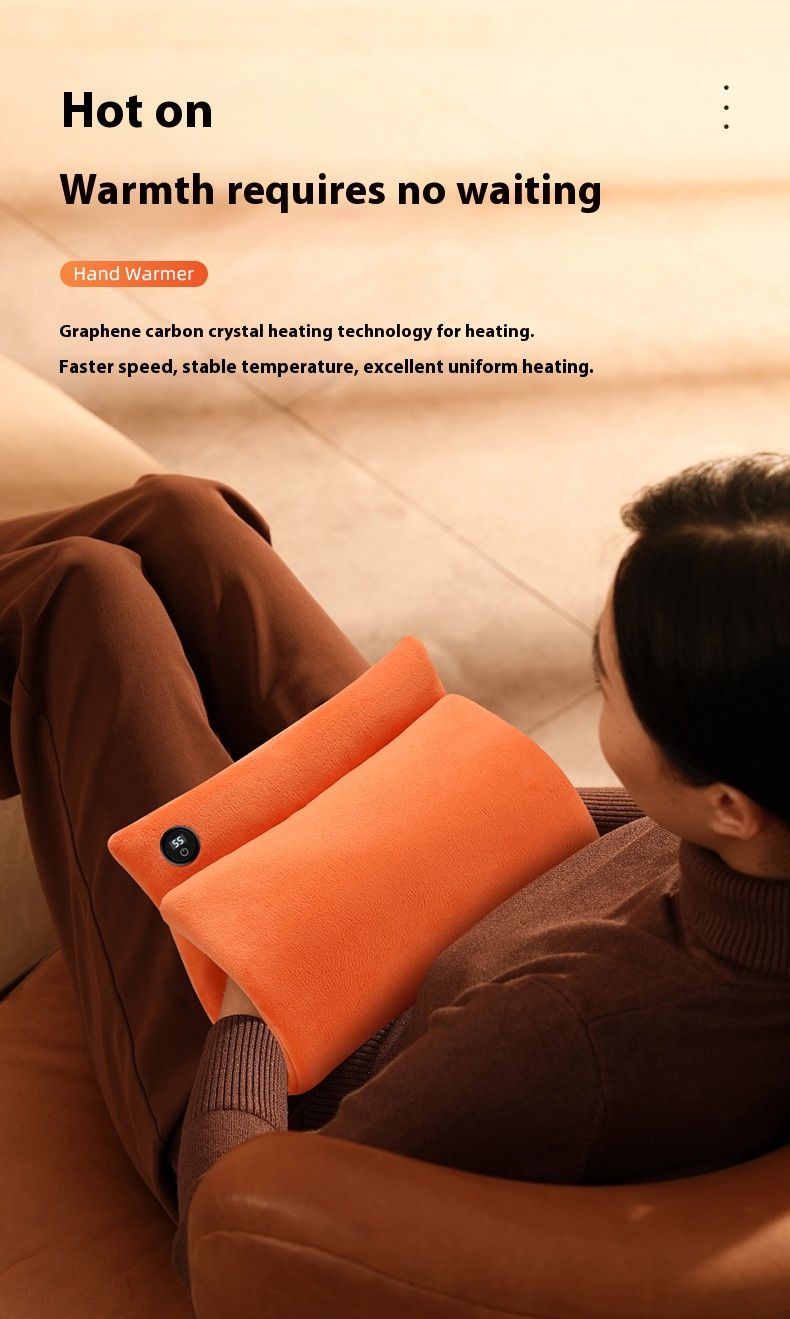 USB Graphene Hand Warmer - Fast Heating Fluffy Electric Heating Pad For Office & Travel, 3 Colors, With Optional Power Bank & Extension Cable_voghion.com