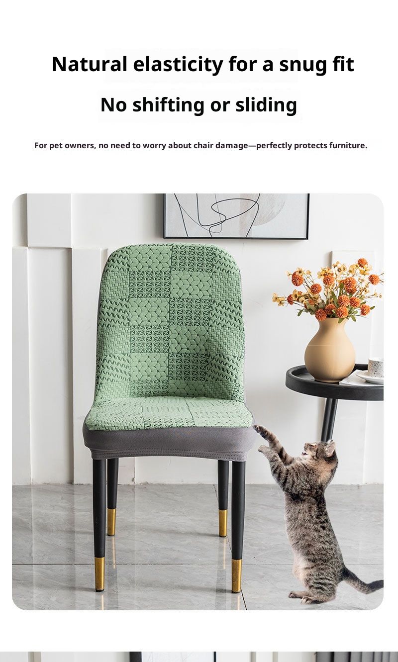 Coprisedie elasticizzati in jacquard di lusso - Coprisedie elastici a copertura totale per sedie ovali, antiscivolo e resistenti, tessuto in poliestere leggero_voghion.com