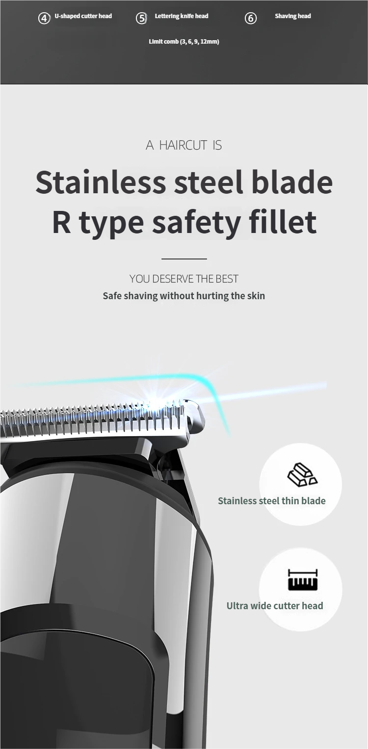 Household Hair Clipper, Multi-functional Oil Head Engraving, Water Washing, Digital Display, High-power Silent Hair Salon Electric Clipper_voghion.com