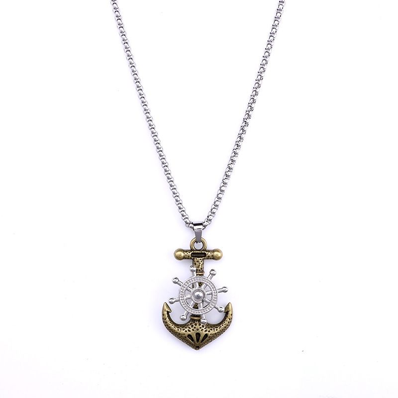 Explosive European And American Fashion Retro Movable Boat Anchor Titanium Steel Pendant Personality Men's Trend Pendant Jewelry_voghion.com