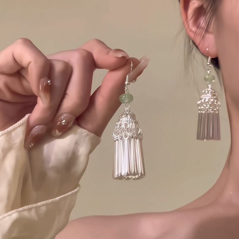 Nuovi orecchini di lusso di alta qualità con perline di vetro a goccia in stile cinese, versatili e semplici, con ganci per le orecchie, leggeri e alla moda._voghion.com