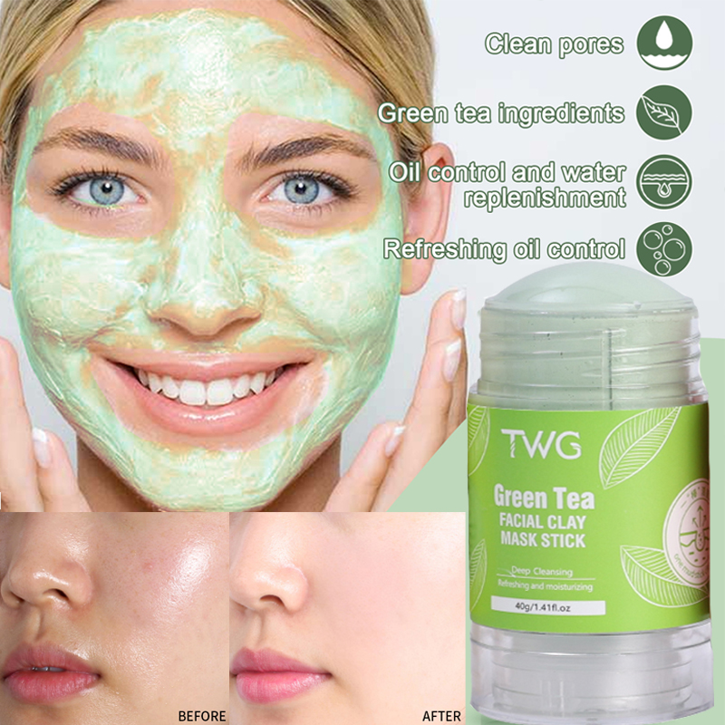 Green Tea Rose Cleaning Στερεά μάσκα προσώπου Αφαίρεση μαύρων στιγμάτων Μάσκα προσώπου με άργιλο Έλεγχος λαδιού ακμής αφαίρεση πόρων C_voghion.com