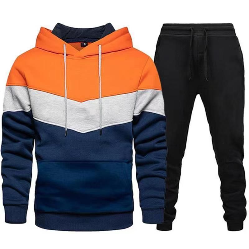 Ensemble deux pièces pour homme, décontracté, couleur unie, pull ample, pantalon de survêtement, taille européenne, automne et hiver_voghion.com