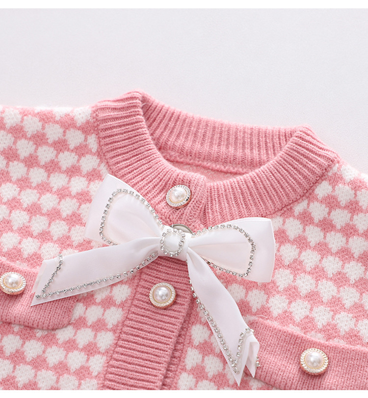 Mädchen Pullover 2023 Herbst/Winter Neue Xiaoxiangfeng Gestrickte Zwei Stück Mädchen Baby Set Rock_voghion.com