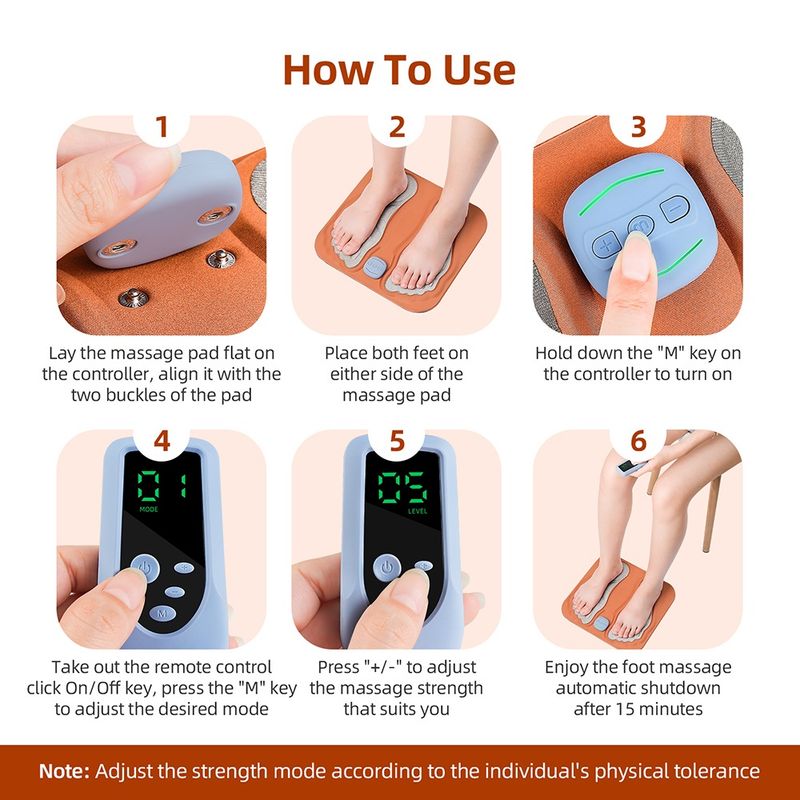 3D-Smart-Fußmassage-Pad mit Fernbedienung, Fußmassagegerät, verbessert die Durchblutung, entspannt die Muskeln, schlanke Beine, 6-Modus-Fußpad_voghion.com