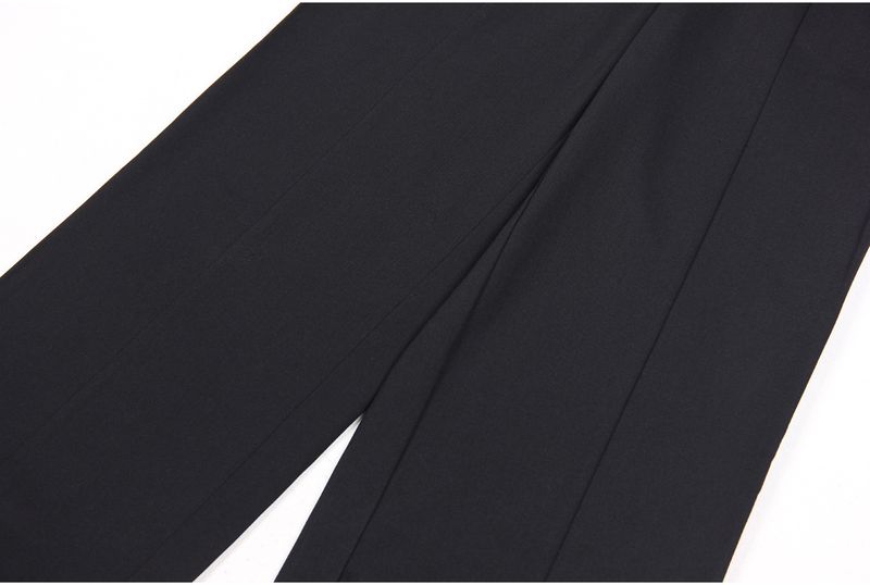 Women's clothing new fashion double-breasted rivet concealed button loose straight pants women's trousers casual commuting supply_voghion.com