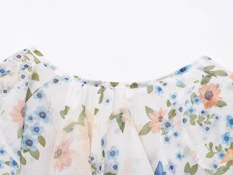 Camicia a tinta unita con decorazioni a strati, stile primaverile, per donna_voghion.com