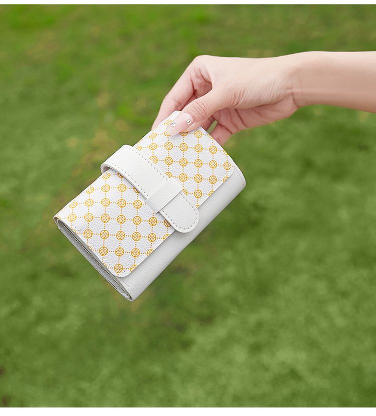 Women's Bags Dot Print Ladies Handbag Card Holder New Style Fashion Simple Three Fold Multi Card Slot Handbag_voghion.com
