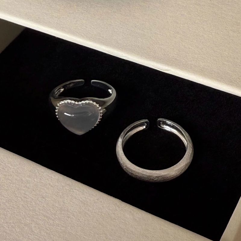 High-Value Elegant Niche Design Super Fairy Heart Light Luxury Versatile High-End Index Finger Ring Adjustable_voghion.com