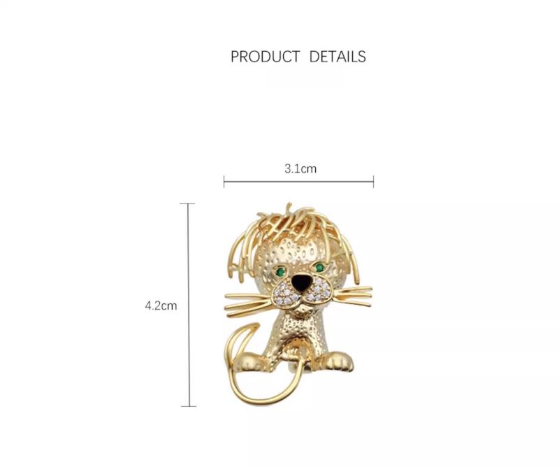 Dimada Dimanda Spilla da uomo con piccolo leone, spilla di alta qualità, stile retrò europeo e americano, letteratura e arte di corte._voghion.com