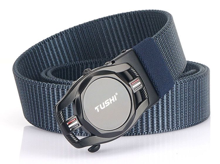 Automatischer Herren-Ledergürtel, zahnlose Legierungsschnalle, Nylon-gewebter Gürtel, Outdoor-taktischer Casual-Canvas-Gürtel, Großhandel_voghion.com