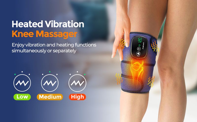 Cuscinetto riscaldante elettrico Massaggio vibrante Massaggiatore wireless IR Temperatura ginocchio Supporto termico per articolazioni gambe Circolazione sanguigna_voghion.com