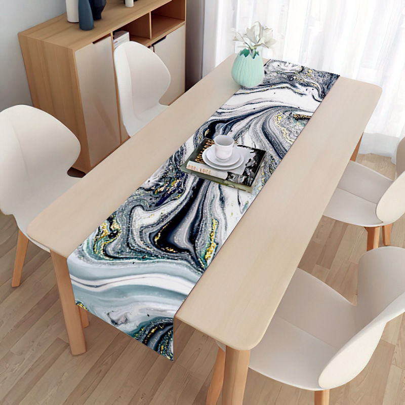 Modern marble printed TV cabinets, shoe cabinets, covers, household tablecloths, fresh table flags, dustproof decorative fabrics_voghion.com