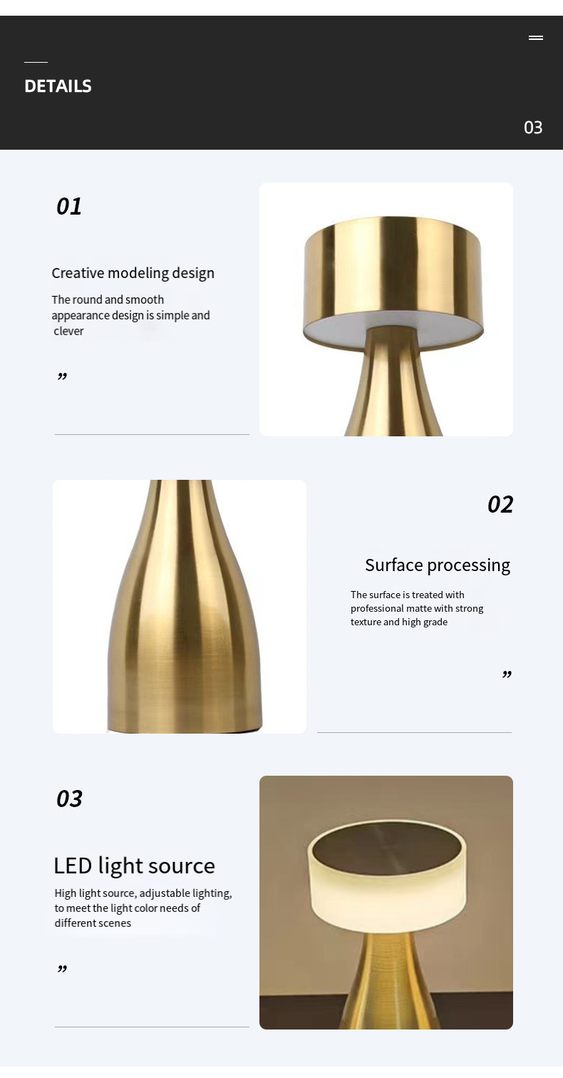 Retro Decoration Hotel Bar Table Lamp Bedroom Restaurant Bar Table Night Light LED Charging Touch_voghion.com