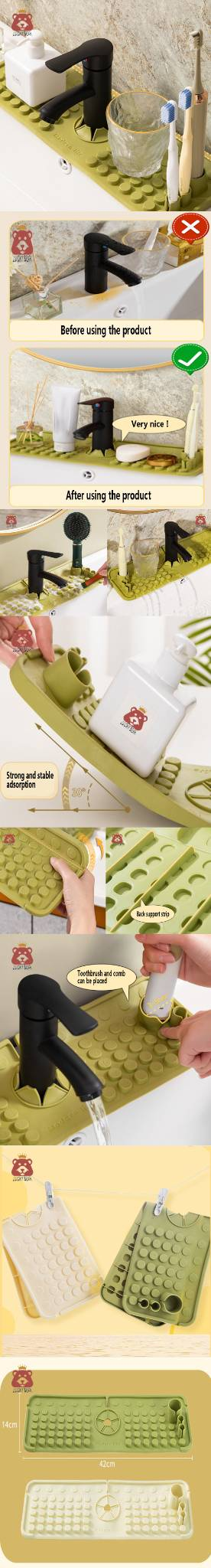 2024 Nuovo tappetino di scarico per rubinetto in silicone per cucina e bagno_voghion.com