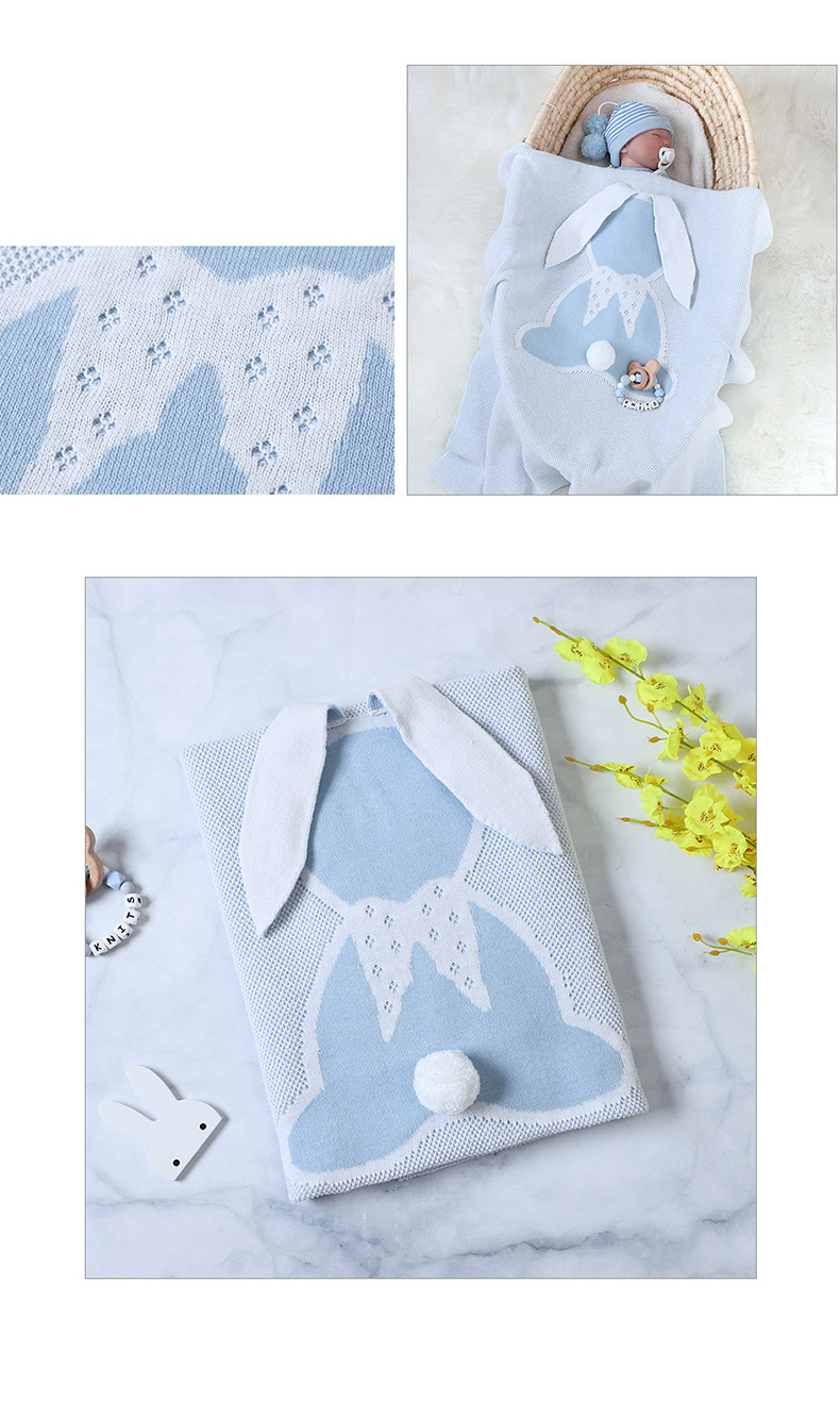 Mother&Kids Rabbit ear blanket Three-dimensional rabbit blanket baby knit cover blanket_voghion.com
