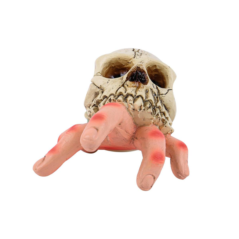 Halloween skull simulation hand horror garden resin ornaments ghost festival skull conch ghost hand spoof decorations_voghion.com