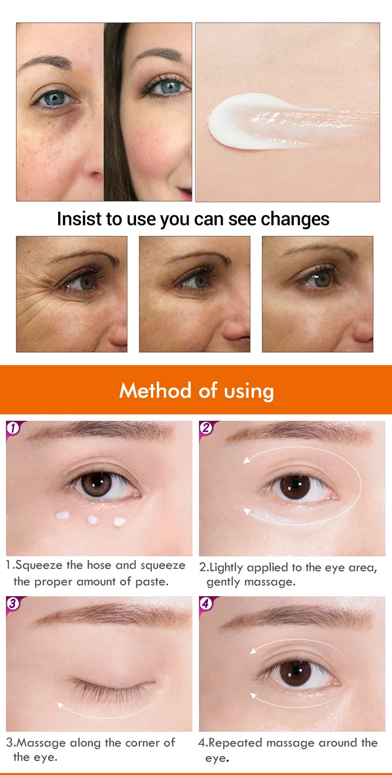 High Purity VC Peptide Remove Dark Circles Anti Wrinkle Puffiness Eye Gel Vitamin C Eye Cream_voghion.com