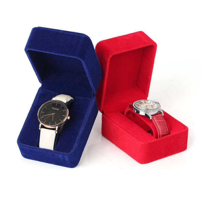 Watch Box Rounded Flannelette Watch Box Watch Storage Box Bracelet Jewelry Packing Box Black Watch Box Watch Display Box_voghion.com