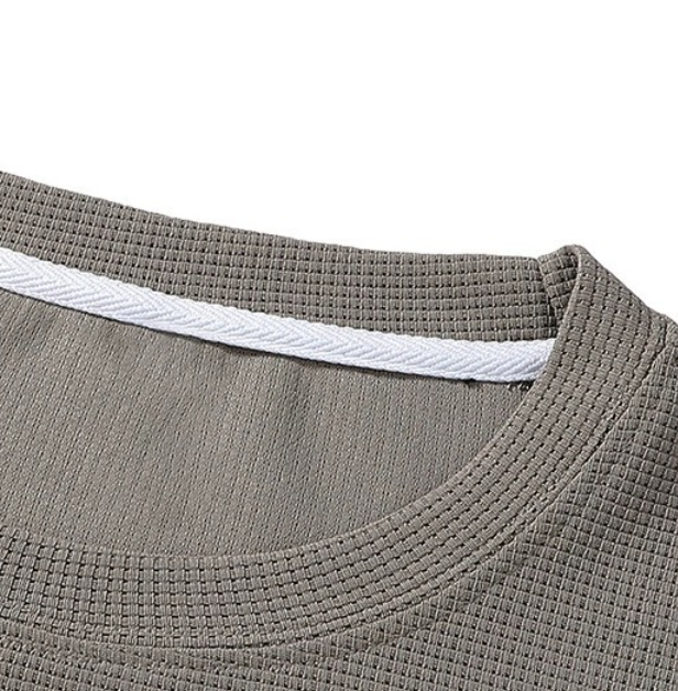 Herren-Set mit Waffelstruktur – Kurzarmshirt und Shorts mit Gummidruck | Sommer-Performance-Kleidung_voghion.com