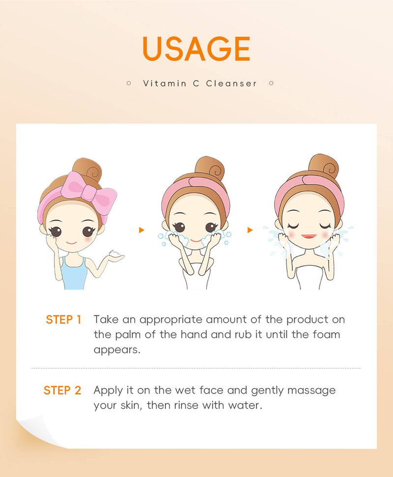 LAIKOU Vitamin C Gesiichtswäsch - Ophellend & Porenpfleeg, - Feuchtigkeitsspendend, Porenreinigung, 100g_voghion.com