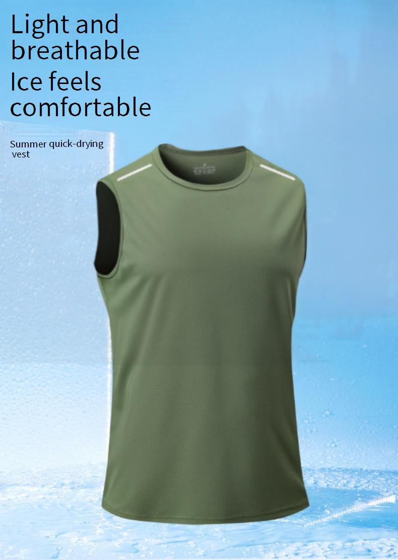 Men's Ice Silk Workout Tank Top - Quick-Dry & Breathable Mesh For Gym & Running_voghion.com