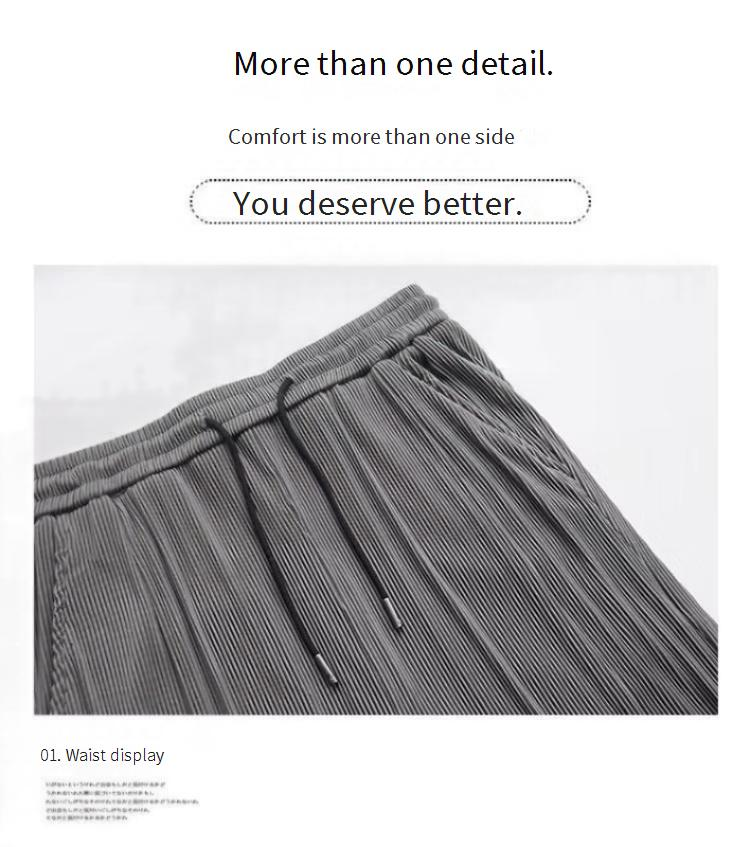 Men's Lightweight Ice Silk Pants - Summer Loose Fit Straight Leg Trousers With Flowy Drape, Casual & Sporty Style For Youth_voghion.com