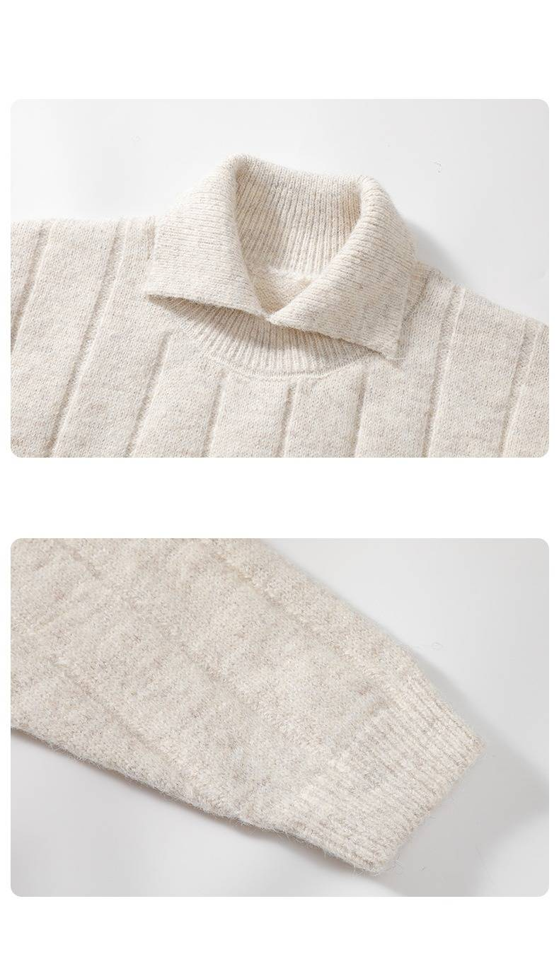 Herenkleding Heren Essential Knit Sweater - Minimalistische ronde hals pullover (Beige/Grijs/Groen/Marineblauw/Zwart, M-3XL)_voghion.com