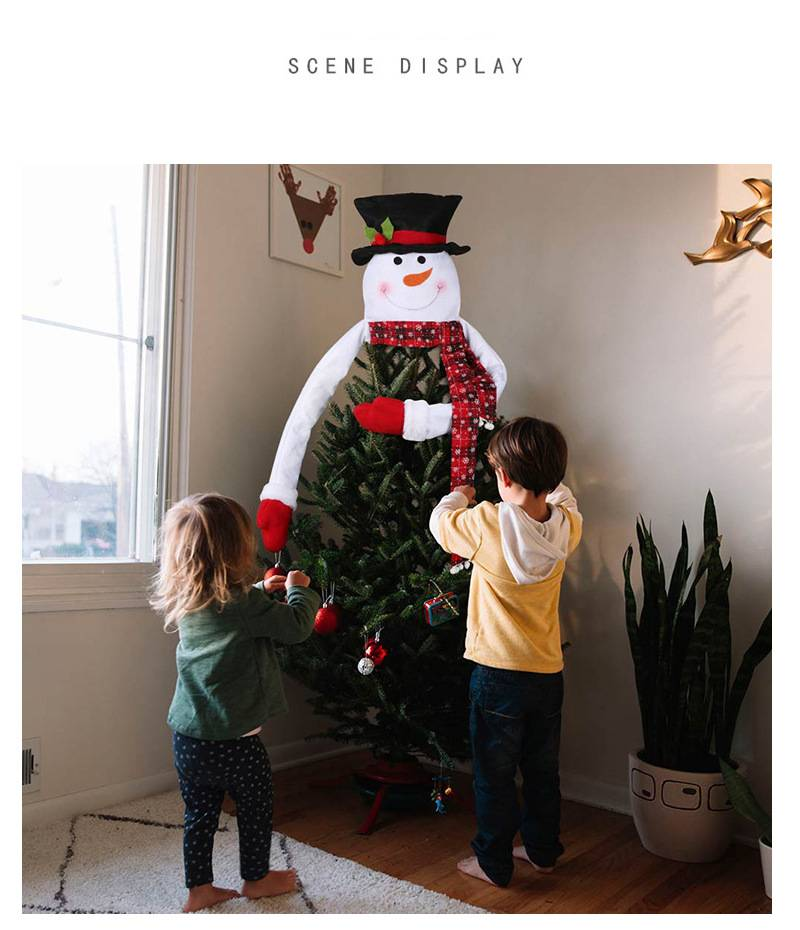 Weihnachts-Schneemann-Baumspitze, Stern – große, festliche Baumdekoration für die Feiertage, Heimdekoration, Weihnachtsschmuck, Winterthema_voghion.com