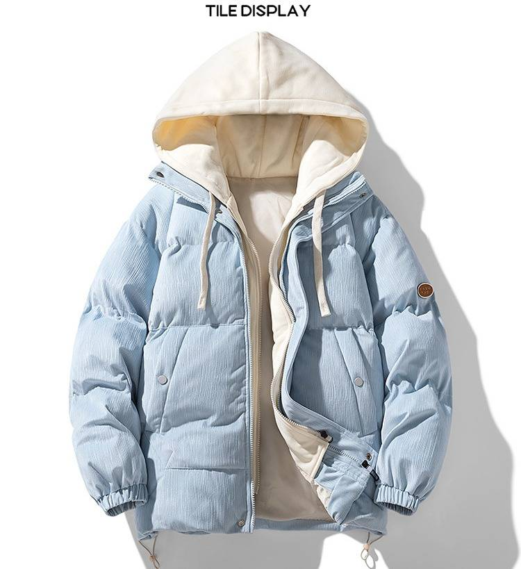 Piumino in velluto a coste sintetico con cappuccio, due pezzi - Cappotto invernale trapuntato caldo per uomo e donna (nero, beige, azzurro, verde militare, caffè, dalla S alla XXXL)_voghion.com