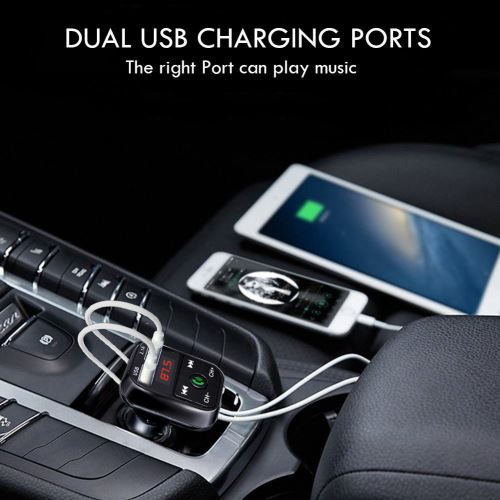 Kit mains libres sans fil Bluetooth pour voiture émetteur FM lecteur MP3 LCD chargeur USB Wenaxibe215_voghion.com