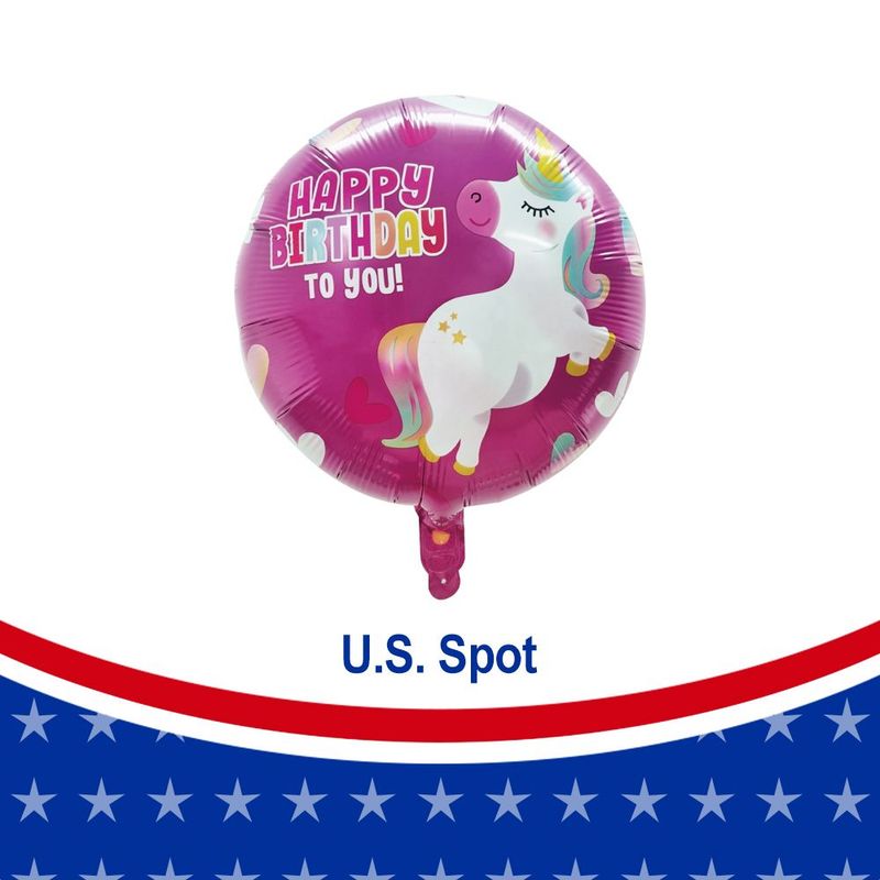 12 Pieces 45cm Happy Birthday Aluminum Foil 4D Balloon Large Round Shape Helium Foil Balloons Floating Balloon Colorful Balloon Party Decoration Supplies For Birthday Party_voghion.com