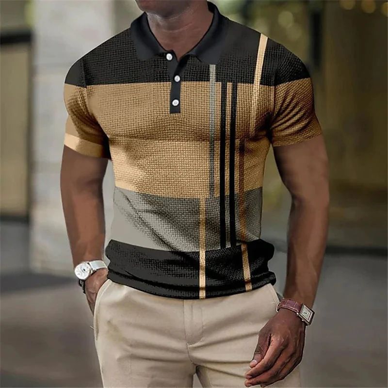 2025d 2024 Summer Trend Fashion Casual Men's Short Sleeve 3D Printed Button Golf Polo Shirt_voghion.com