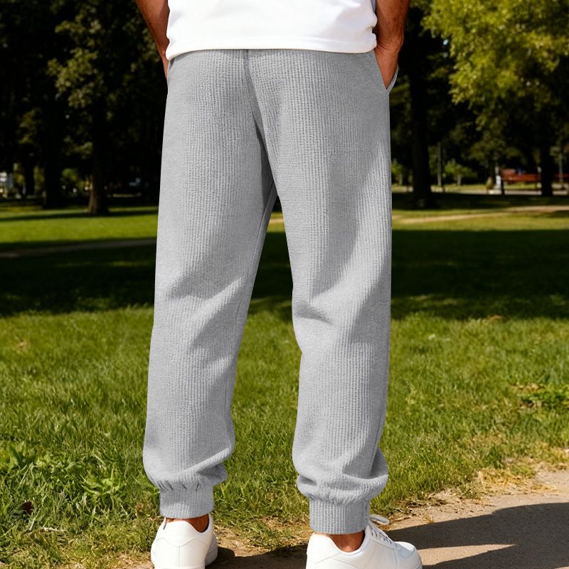 „Waffelgestrickte Cargohose für Herren mit lockerer Passform – Jogginghose im High-Street- und Streetwear-Stil aus atmungsaktivem Polyester (S-XXXL, Design mit mehreren Taschen)“_voghion.com