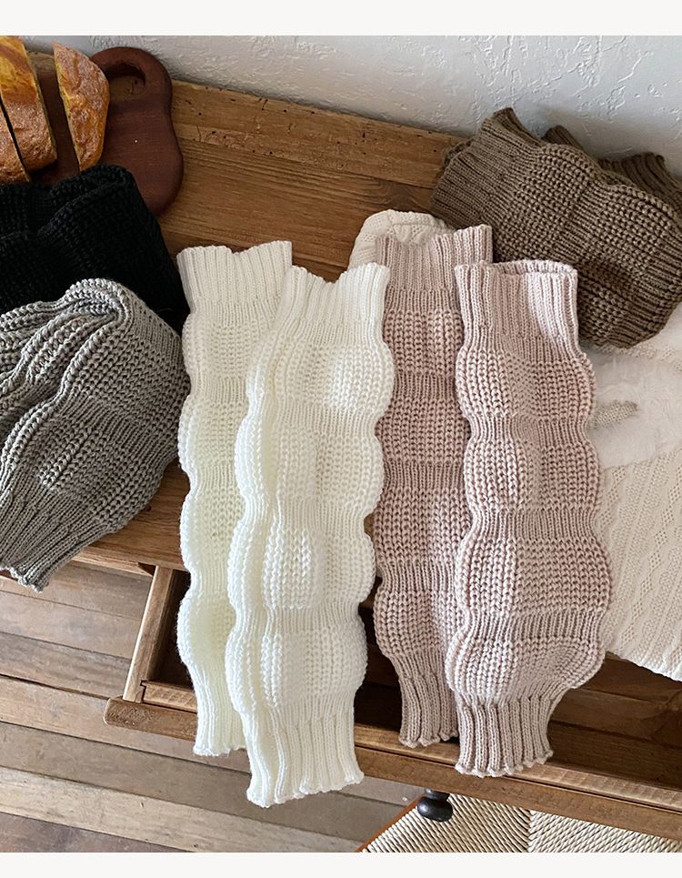 Scaldamuscoli Bootshang Calzini di cotone per donne Autunno e inverno Calze spesse Calzini a lanterna lavorati a maglia Leggings caldi bianchi retrò Lolita_voghion.com